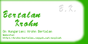 bertalan krohn business card